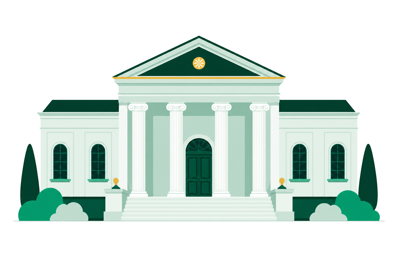 Illustration of a classical museum building
